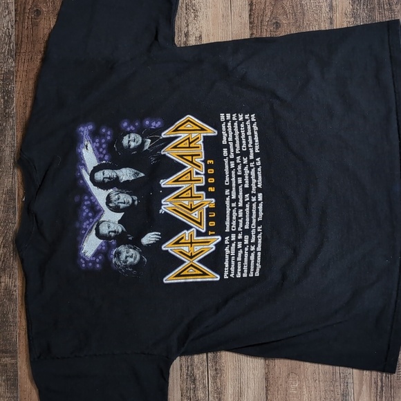 Def Leppard 2003 Vintage Concert Band Tee Tour Size XL in Black - Picture 2 of 6